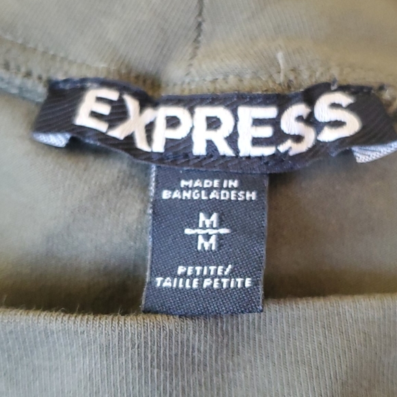 Express cut out v neck olive color skater dress - Picture 6 of 7